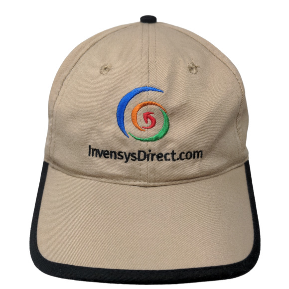 ZKAPZ Men's Slideback Hat Tan OSFA Invensys Direct Embroidered Logo - Picture 1 of 10